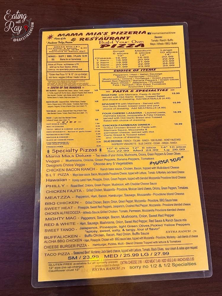 Mama Mia's Pizza & Free Original Mac Bridge Museum Menu image 1